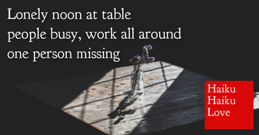 Lonely noon at table